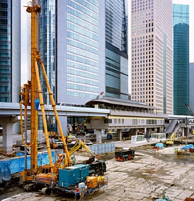 山留め掘削時の地盤変位の抑制（東京）